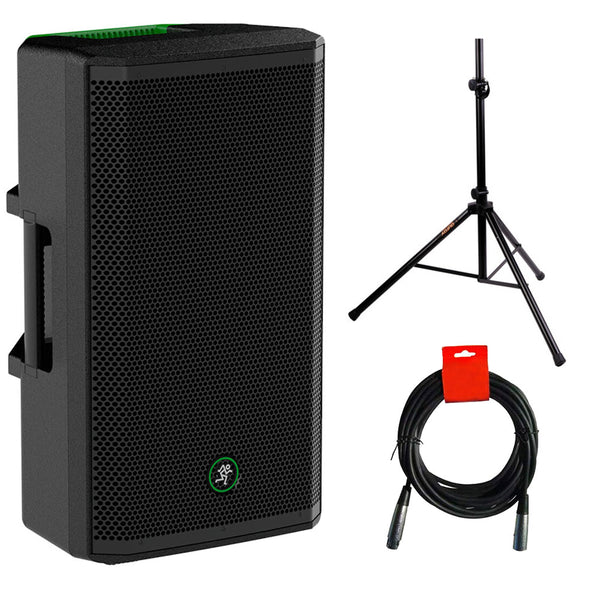 Mackie Thrash212 12" 1300W Powered PA Loudspeaker System Bundle with Steel Speaker Stand and XLR Cable