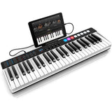 IK Multimedia iRig Keys I/O Controller/Audio Interface with FP-P1L Piano-Style Sustain Pedal, Keyboard Dust Cover (Small, 49 to 61 Keys) & 6ft MIDI Cable Bundle