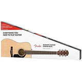 Fender CD-60S Beginner Dreadnought Guitar Pack, Natural with Gig Bag, Strap, Picks, Strings, and Online Lessons