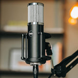 512 Audio Skylight Large-Diagphram Condenser XLR Microphone For Podcasts, Streaming, and Vocal Recordings (512-SLT) Bundle with Two-Section Broadcast Arm