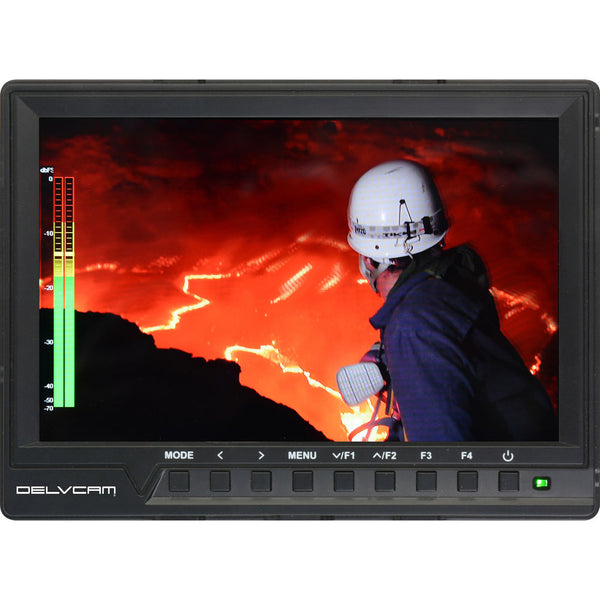Delvcam 7" 4K Compatible 1080p Camera-Top Monitor with Audio Meter