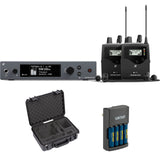 Sennheiser Pro Audio Sennheiser ew IEM G4-Twin-A1 in Ear Monitor System (509613) Bundle with SKB iSeries Waterproof Case and Rapid Charger with 4 AA Batteries