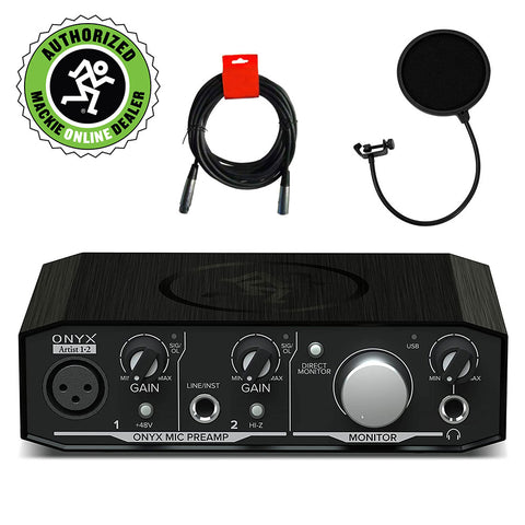 Mackie Onyx Artist 1·2 USB Audio Interface Bundle with Pop Filter & XLR-XLR Cable