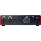 Focusrite Scarlett 2i2 USB-C Audio Interface (4th Gen) with MXL 550/551 Mic Ensemble (Red), Headphones, Pop Filter, Headphone Holder, Mic Stand & 2x XLR Cable Bundle