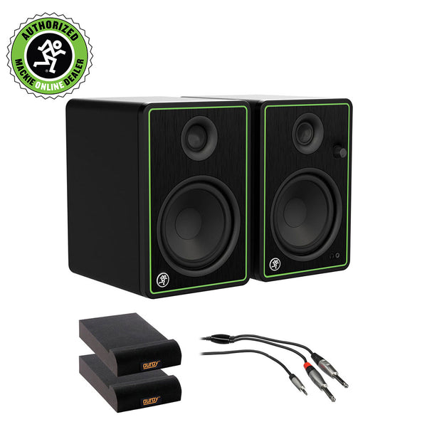 Mackie CR4-X Series 4" Creative Reference Studio Monitors (Pair) with 2x Small Isolation Pads & 3' REAN Stereo Breakout Cable Bundle