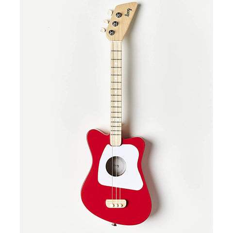 Loog Mini 3 String Acoustic Kids Guitar for Beginners, App & Lessons, Red, Ages 3+ (LGMIR)