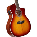 D'Angelico Premier Fulton 12-String Acoustic Electric Guitar, Ovangkol Fretboard, Iced Tea Burst