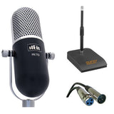 Heil Sound PR 77D Large-Diaphragm Dynamic Microphone (Black) with TT-ISO Isolating Desktop Microphone Stand and XLR-XLR Cable