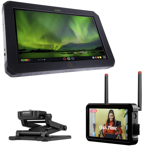 Atomos Sumo 19" HDR/High SE HDR Brightness Monitor, Recorder, and Switcher Bundle with Atomos ZATO CONNECT and Atomos Z-Mount Desk Mount for 5 and 7" Monitors