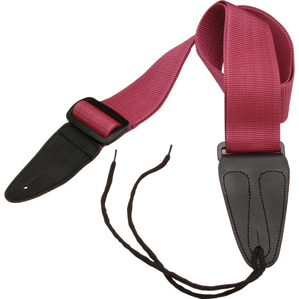 On-Stage GSA10BU Guitar Strap with Leather Ends (31 to 52", Burgundy)