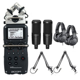 Zoom H5 Recorder Podcast Kit with 2X Audio-Technica AT2020 Studio Microphone Bundle