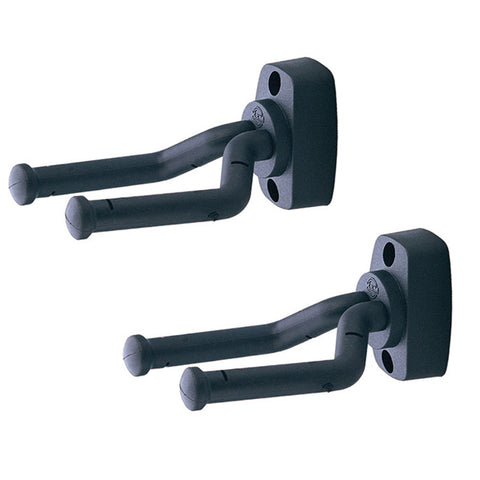 K&M 16280 Guitar Wall Mount (Black), 2-pack Bundle