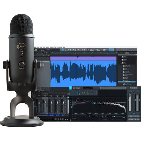 Blue Yeti Professional Recording Kit for Vocals with USB Mic & Software (Blackout)