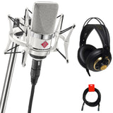 Neumann TLM 102 W Large-Diaphragm Cardioid Condenser Microphone Studio Set (White) Bundle with AKG K240 Studio Pro Headphone and XLR-XLR Cable