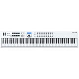 Arturia KeyLab Essential 88 - White Universal MIDI Controller and Software with Universal Piano-Style Sustain Pedal, Black MIDI Cable and Keyboard Dust Cover.