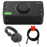 Audient EVO 4 2-In 2-Out USB Audio Interface Bundle with Closed-Back Studio Monitor Headphones and XLR Cable