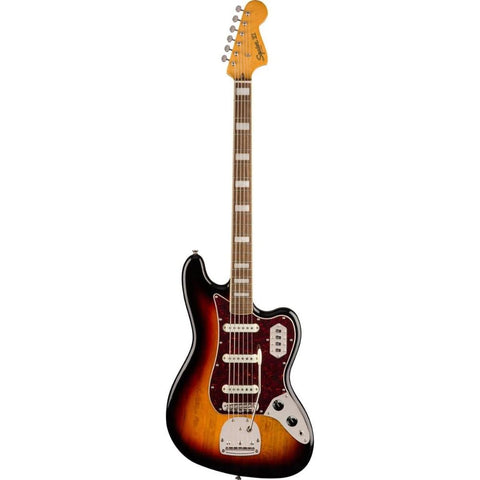 Squier by Fender 6-String Bass Guitar Classic Vibe Bass VI,  3-Color Sunburst, Right-Handed, with Pickup Switches and High-Pass Filter Switch, Laurel Fingerboard