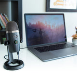 Blue Yeti Nano Multi-Pattern USB Condenser Microphone (Shadow Gray) with Polsen HPC-A3 Studio Monitor Headphones & Pop Filter Bundle