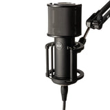 512 Audio Skylight Large-Diagphram Condenser XLR Microphone For Podcasts, Streaming, and Vocal Recordings (512-SLT) Bundle with Two-Section Broadcast Arm