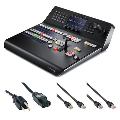 Blackmagic Design ATEM 1 M/E Advanced Panel with PC Power Cord 6' & (2) Snagless Patch Cable 25' Bundle