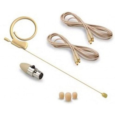 Avlex HS-48ABG 4.6mm Pro Omni-Directional Miniature Condenser Single Ear Hook Headworn Microphone, Beige