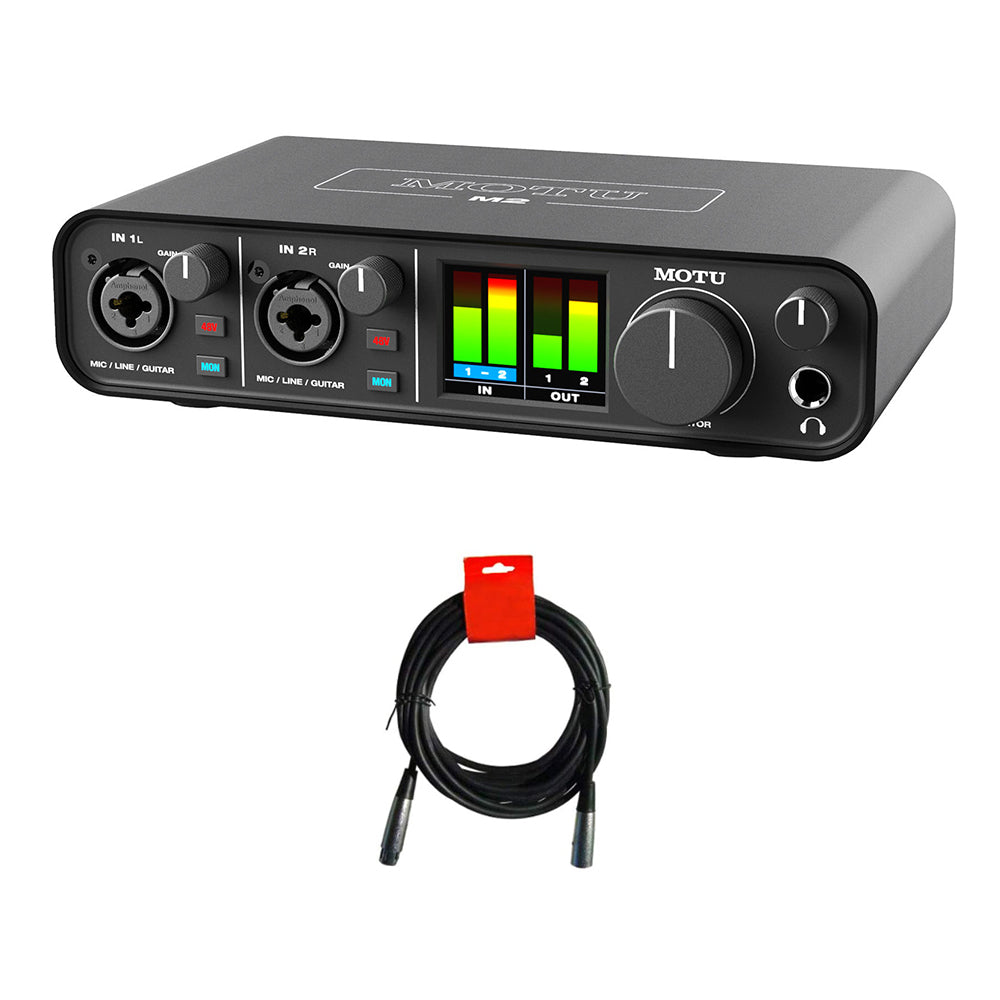 Motu M2 2x2 USB-C Audio Interface with XLR-XLR Cable Bundle – KELLARDS