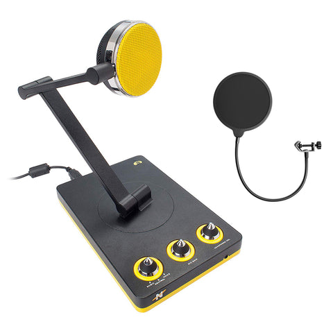 Neat Microphones Bumblebee Professional Cardioid Desktop USB Microphone with Kellopy Pop Filter Bundle