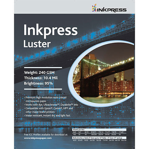 Inkpress Media Luster Paper (13 x 19", 20 Sheets)