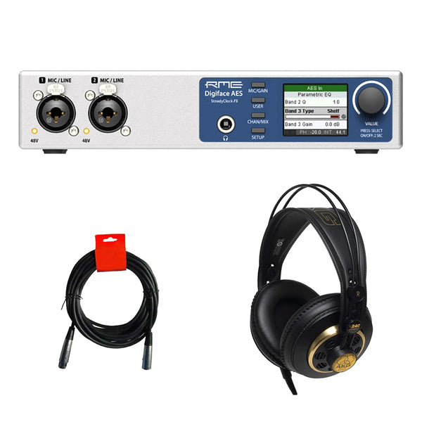 RME Digiface AES 14x16 Audio Interface Bundle with AKG K240 Studio Pro Headphones and XLR-XLR Cable