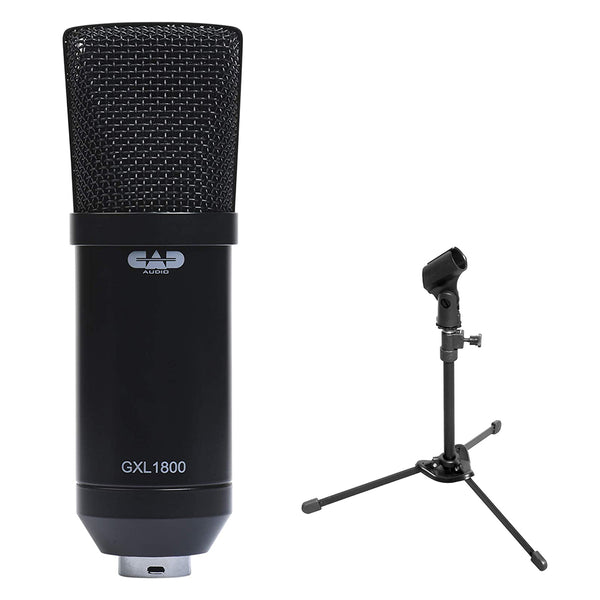 CAD GXL1800 Side-Address Studio Condenser Microphone Bundle with Tabletop Mic Stand
