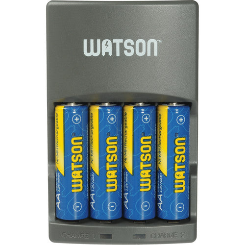 Watson 4-Hour Rapid Charger with 4 AA NiMH Rechargeable Batteries (2300mAh)