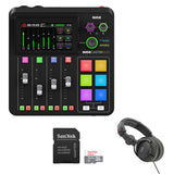 RODE RODECaster Duo Integrated Audio Production Studio Bundle with Polsen HPC-A30 Studio Monitor Headphones and SanDisk 32GB SDHC Memory Card