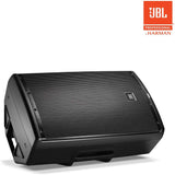 JBL EON615 Two-Way 15" 1000W Powered PA Speaker, Bluetooth (Pair) Bundle with 2x Speaker Stand, 2x XLR Cable & Stand Bag