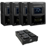 Core SWX Hypercore NEO 150 Mini 147Wh Lithium-Ion Battery, Gold Mount (4-Pack) Bundle with Core SWX Fleet Q Gold Mount Four-Position Charger