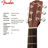 Fender CD-60S Dreadnought Acoustic Guitar (Walnut Fingerboard, All-Mahogany) Bundle with Fender Classic Celluloid Guitar Medium 12-Pack Picks 351 Shape and Fender 2" Guitar Straps