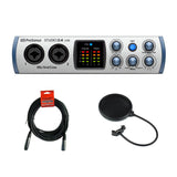 PreSonus Studio 2|4 USB Audio Interface with 20' XLR Cable & Pop Filter Bundle