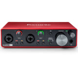 Focusrite Scarlett 2i2 3rd Gen 2-in, 2-out USB Audio Interface with MXL 550/551 Mic Ensemble (Red), Headphones, Pop Filter, Headphone Holder, Mic Stand & 2x XLR Cable Bundle