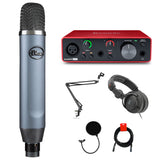 Blue Microphones Ember Condenser Mic Bundle with Focusrite Scarlett Solo 3rd Gen Audio Interface, Headphone, Stand, Pop Filter & XLR Cable