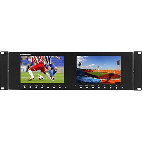 Marshall Electronics M-LYNX-702-V3, Dual 7 Inch 3RU LCD Rack Mount Monitor