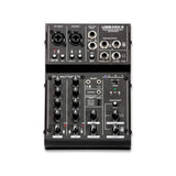 4-channel Microphone, Instrument, and Line Mixer / Computer Interface with 2 XLR/1/4" Inputs, 2 1/4" TRS Inputs, and 1/8" Headset Mic Input