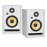 KRK ROKIT RP7 G4 7" Bi-Amped Studio Monitor DSP Speakers White Noise Edition (Pair) Bundle