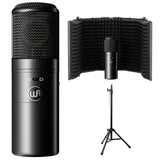 Warm Audio WA-8000 Large Diaphragm Multipattern Tube Condenser Microphone (Black) Bundle with Metal Reflection Filter and Tripod Mic Stand