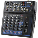 Gemini Sound GEM-08USB - 8-Channel Bluetooth Audio Mixer, Professional Compact DJ Mixer with USB Playback, Phantom Power, 3-Band EQ, and Adjustable FX