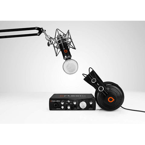 Artesia "BIG EASY" Gaming, Podcast Bundle with AMC-20 Condenser Mic, A22xt Interface, AMH-11 Stereo Headphones, Shock Mount, Pop Filter, XLR Cable & Mic Stand Bundle