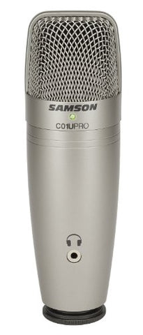 Samson C01U Pro USB Studio Condenser Microphone (Silver)