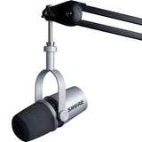 Shure MV7 Podcast Microphone (Silver) Bundle with AKG K240 Studio Pro Headphones & Mic Stand