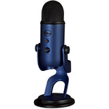 Blue Yeti USB Microphone (Midnight Blue) with BAI-2U Two-Section Broadcast Arm plus Internal Springs & USB Cable Bundle