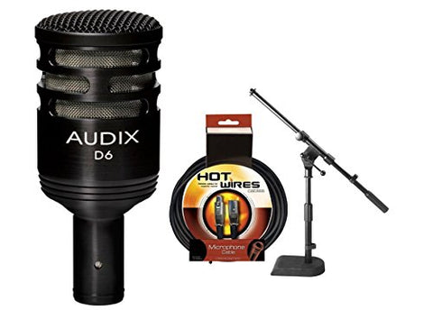 Audix D6 Kick Mic w/ XLR Cable & Mic Stand