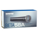 Shure Beta 58A Supercardioid Dynamic Microphone with Tripod Microphone Stand & XLR Cable Bundle