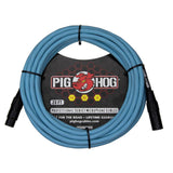 Pig Hog PHMH20DB Hex Series Microphone Cable (XLR), 20-Feet, Daphne Blue- (Pair)